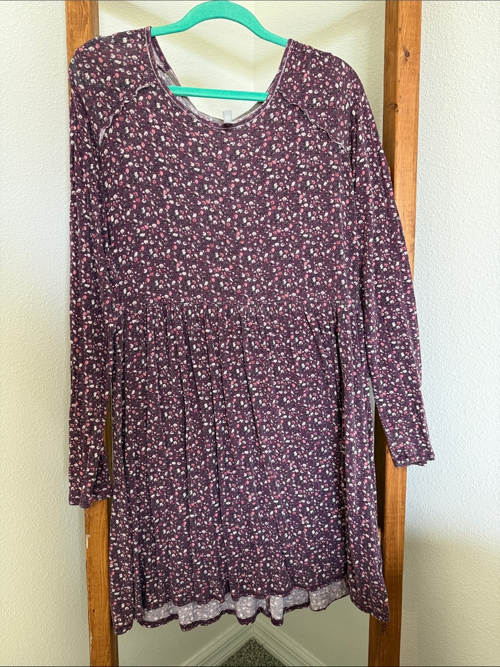 Women’s Floral Long-Sleeve Dress - Purple